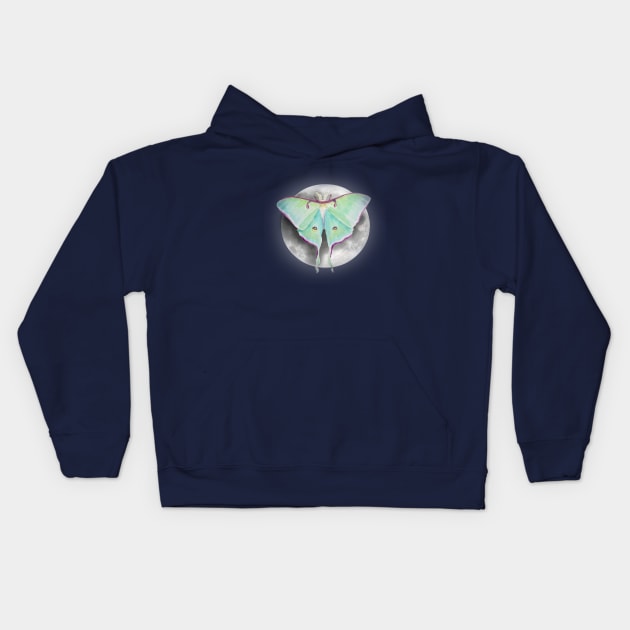 Luna Moth Kids Hoodie by colleendavis72